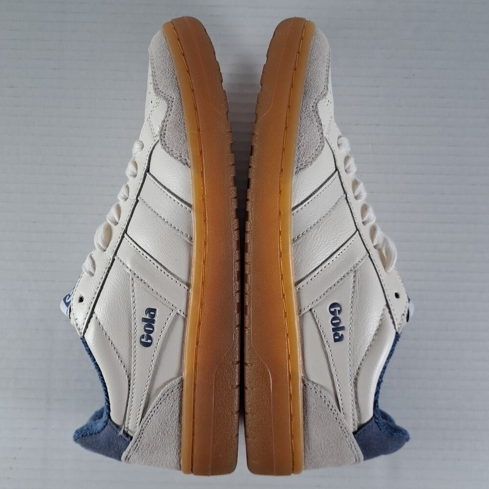 Gola Eagle 86 Sneakers Shoes Womens 7 White Blue Leather Suede Gum Sole CLB572 - Picture 13 of 13